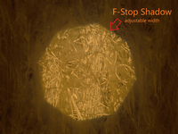 Microscope Image of the focus stop shadow on a sample.