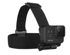 Photo of Gopro camera attached to wearable headstrap.